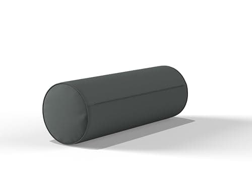 CHILIMILII Round Cervical Roll Bolster Pillow with Removable & Washable Cotton Cover, Round Pillow for Lower Back, Knees, & Neck Support, Great for Massage and Yoga (Grey, Medium (15x45cm)) — view 3