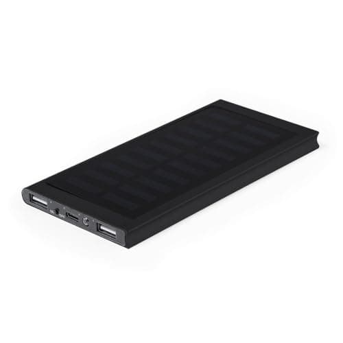 Sawfish Personalised Power Bank Bernant 8000mAh Solar Power Bank, Slim Aluminium Portable Charger with USB-C Input/Output