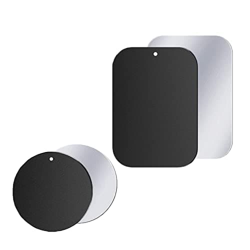 sphires 4 Pack Metal Plate for Magnetic Phone Car Mount 2 X Round and 2 X Rectangular Metal Plate for Car Magnetic Phone Holder