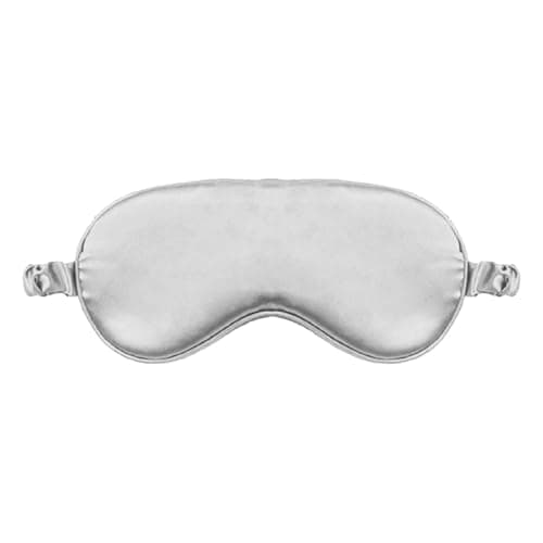 Van Der Linn Pure Organic Silk Eye Mask Soft Relax Travel Filled Blindfold Satin (Silver Eye Mask)