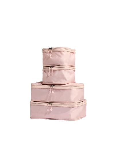 ANTLER - Compression Packing Cubes, Set of 4 Essential Packing Cubes for Suitcases and Backpacks - Holiday, Travel & Accessories Organiser, Easy Clothes and Shoe Storage - Moorland Pink