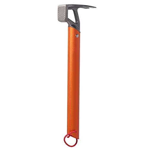 Heavy Duty Camping Claw Hammer, Stainless Steel Ox Horn Head Tent Stake Multifunction Building Camping Hammer for Hiking Backpacking Gardening (Orange)