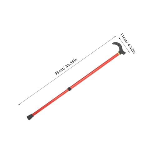 2pcs Retractable Walking Cane Aluminum Alloy Height Adjustable Red — view 2