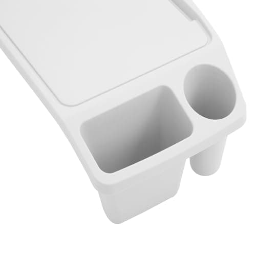 Portable Lap Tray - Multipurpose Laptop Desk TV Tray with Storage Compartments - Lightweight Bed Table for Breakfast & Dinner - Durable Plastic Activity Table for Kids - White — view 4
