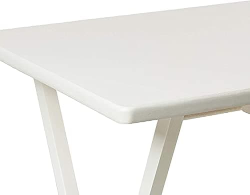 Unibos Indoor &Outdoor Tea Coffee Snacks Garden Camping TV Laptop Portable Folding Sturdy and Durable Rubber Wood Table (White) — view 3