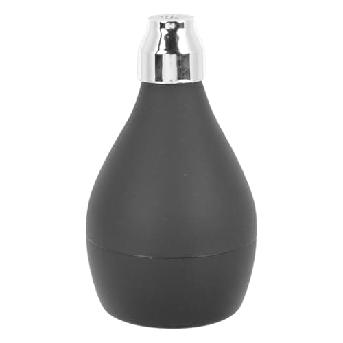 Ipetboom Compact Lightweight Black Rubber Powder Duster Spray Bottle for Outdoor and Travel Use Portable Loose Powder Container and Storage Ball Dispenser