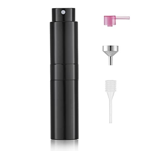 Toureal Travel Perfume Atomiser Refillable, 8ml Atomiser Spray Bottle,Black