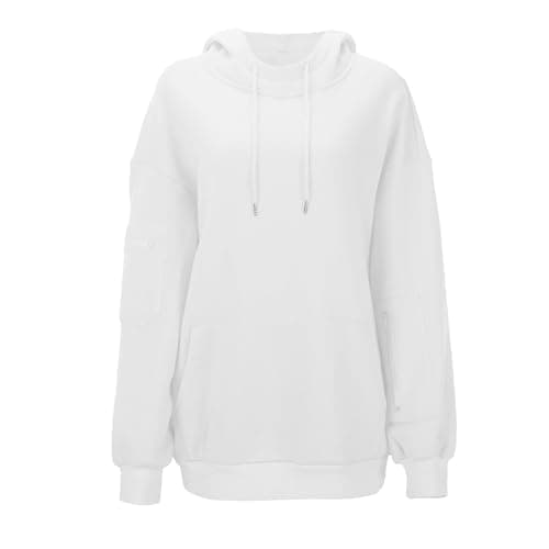 Ewleguzka Travel Hoodie with Eye Mask Built In,Comfrt Airplane Wearable Blanket Hoodie for Adults Men Women 4 Pockets White — view 4