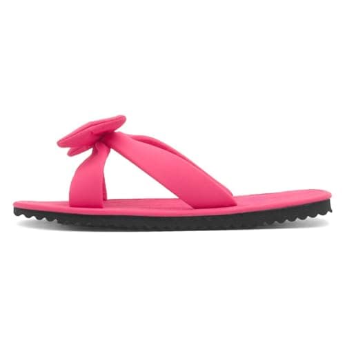 Shoe Zone - Womens Pink Bow Slip On Beach Mule Sandal - Size 7 UK - Pink