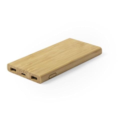 Sawfish Personalised Power Bank Kalery 6000mAh Bamboo Wireless Power Bank 5W Charger with Dual USB Outputs, USB-C Input/Output — view 4