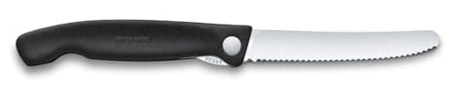 Victorinox Swiss Army Knife Foldable Picnic Knife Serrated Edge Black — view 3