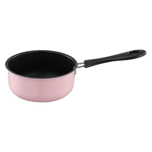 Compact Nonstick Soup Pot with Long Handle for Travel Camping Pink