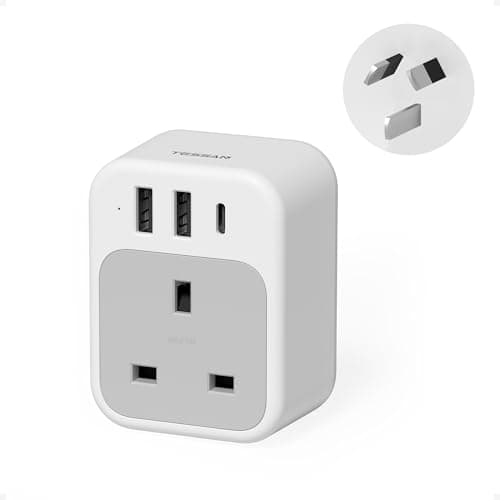 TESSAN UK to Australia Plug Adapter, Australian Travel Adapter with USB C