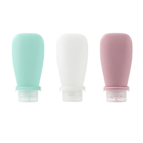 WGFOIP Squeezable Travel Bottles Soft Silicone for Travel, Fitness & Business Trips - 3 Pack Portable Refillable Toiletry Containers