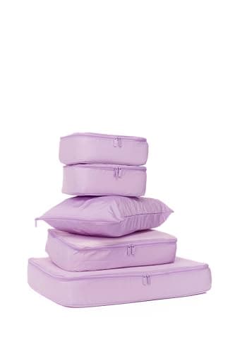 Nere - Stori Packing Cubes for Suitcases & Travel Backpacks, 5 Pack - Small, Medium & Large - Lightweight, Zip Closure - Bright Lilac