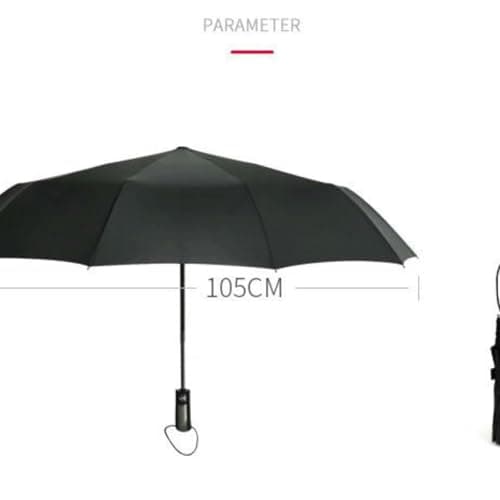 XYNM umbrellas for rain 10-rib Automatic Folding Umbrella Vinyl Coated Windproof Rainproof Large Travel Business And Outdoor Use-brown-iron-8k — view 6