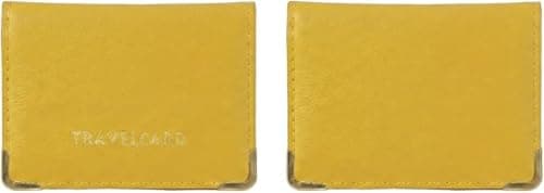 ORCHIDS Unisex Travel Bus Pass Holder – Slim ID, Credit Card & Ticket Wallet Cover Case (Yellow)