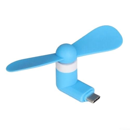 USB C Port Mobile Phone Fan,High-Speed Quiet Motor, Detachable Silicone Blades, for Type-C Mobile Phones and Devices for Travel, Outdoor and Indoor Use in Multiple Colours(Green) — view 3