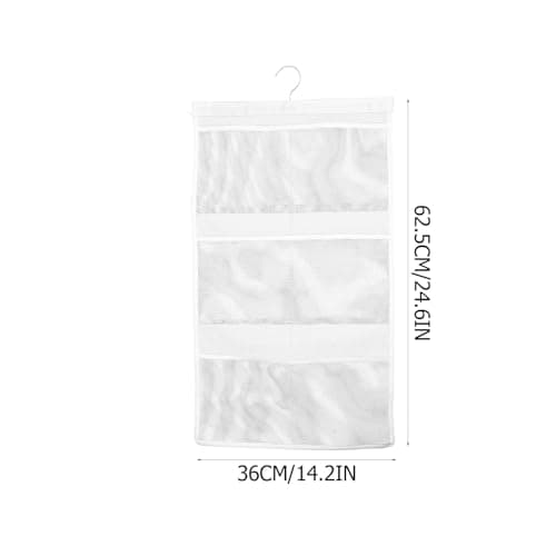 DIYEAH Hanging Mesh Shower Organizer White 6 Pocket Storage Bag — view 2