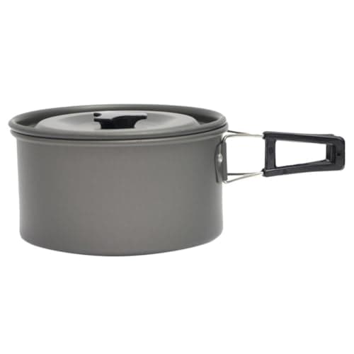 Lightweight Single Camping Pot, Foldable Aluminium Cookware for Backpackers