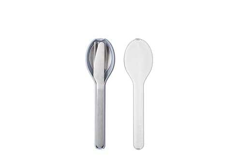 Mepal – Cutlery 3-piece Set Ellipse – Cutlery Set On The Go - Consists of A Knife, Fork & Spoon - Cutlery Set with Travel Case – Stainless Steel - Nordic Blue