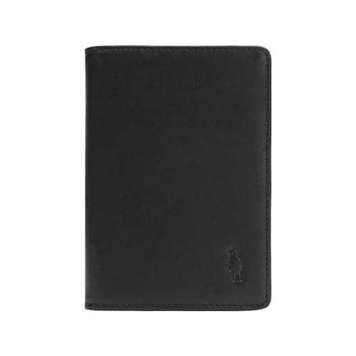 Lawrence London ® Passport Holder, Genuine Full Grain Leather, RFID Blocking Minimalist Design, 3 Pockets, 1 Note Compartment, Easy Access Passport Pocket, Great Gift, Ideal Travel Companion (Black)