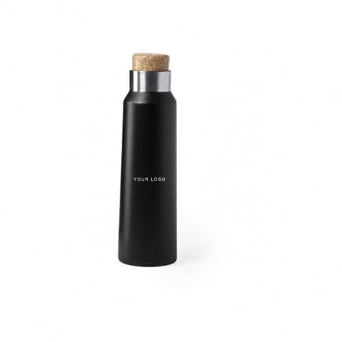 Personalised 770ml Stainless Steel Water Bottle with Natural Cork Lid - Eco-Friendly Custom Engraved Reusable Bottle for Office, Gym, Travel & Outdoor Use