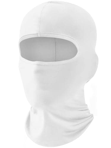 fuinloth Balaclava Ski Mask Motorcycle Cooling Summer UV Unisex White