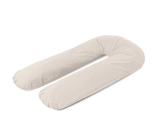 A ATH COLLECTION Pregnancy Pillow 9 FT, U Shaped Full Body Pillow, Nursing, Support and Maternity Pillow for Pregnant Women with Removable Cotton Zip Cover (9 FT, Mocha)