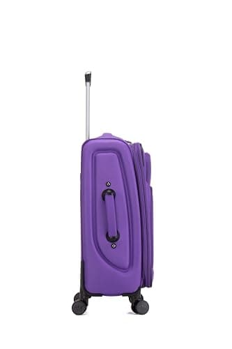ATX Luggage 55x36x20cm Cabin Carry on Flight Bag Approved Hand Luggage Case Hold Suitcase Fits Ryanair Priority EasyJet FlexiPlus Jet2 Wizzair & More (Purple, 45 Liter) — view 3