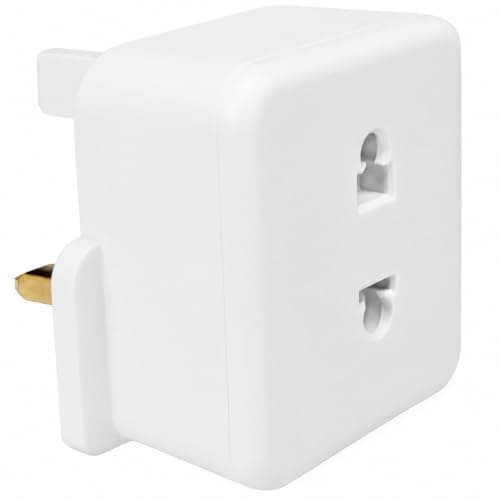 UK Electric Shaver Toothbrush Adaptor Plug -2 pin to 3 Pin Plug Socket Converter Plug - Heavy Duty Bathroom Shaver Plug Adaptor