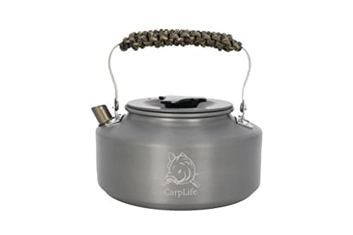 CarpLife Slim Kettle Hand Finished with Paracord Handle – Lightweight Travel Kettle Camp Coffee Pot for Fishing, Camping, Caravans on Outdoor Open Fires, Fire Pits, Gas Stove for Portable Coffee Tea