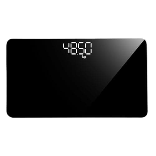 Rechargeable Travel Weight Scale with Mirror Glass, Black Body