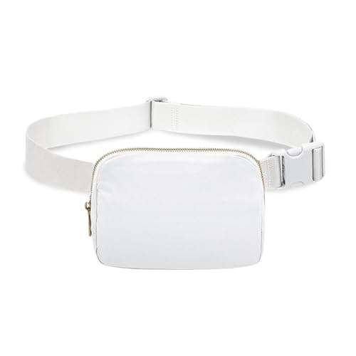 Uwiyo Bumbags for Ladies Belt Bag for Women Men Small Crossbody Bags for Women Fashion Fanny Pack Waist Bag with Adjustable Strap for Travel Outdoors Running Hiking (White)