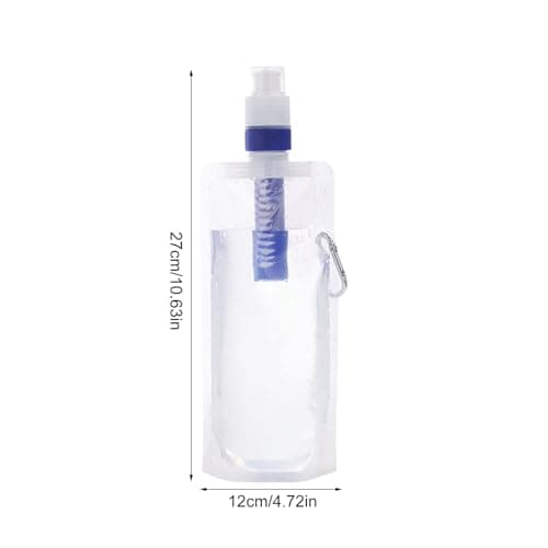 Filtered Water Bottle - 1000ml Water Bag with Filter | Water Bottle for Travel | Reusable Travel Container for Sports Hiking Camping Backpack Outdoor Survival Pure Drinking Filtration — view 6