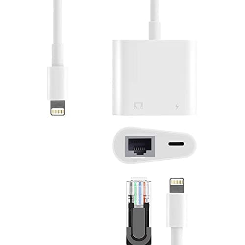 Lightning to RJ45 Ethernet LAN Network Adapter with Charge Port for Select iPhone,iPad Models 100Mbps Charging Plug and Play — view 3