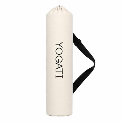 YOGATI® Yoga Mat Bag | Large Synthetic Cotton Yoga Mat Bags for Women and Men with Adjustable Strap | Perfect for Pilates and Exercise Mats | 19x80 cm Yoga and Pilates Mat Bag. White — view 6