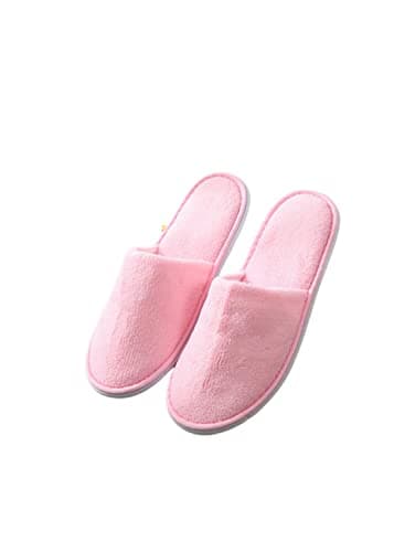 SERUMY Disposable Slippers 5 Pairs/Lot Winter Slippers Men Women Disposable Hotel Slippers Home Slides Travel Sandals Hospitality Guest Footwear-Black,28Cm — view 3