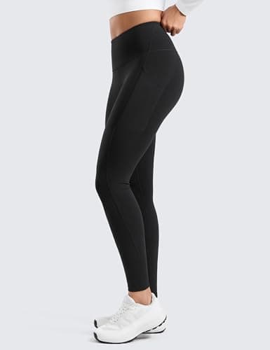 CRZ YOGA Fleece Lined Leggings with Pockets 28'' Black 14 — view 5