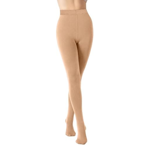 2025 Thermal Fleece Lined Leggings Women Winter Warm Thick Tights Thermal Velvet Pants Control Soft Stretchy (Beige, One Size) — view 4