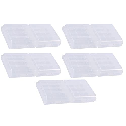 Aritynu Battery case for AA AAA batteries, 10 pack clear plastic holder for — view 6