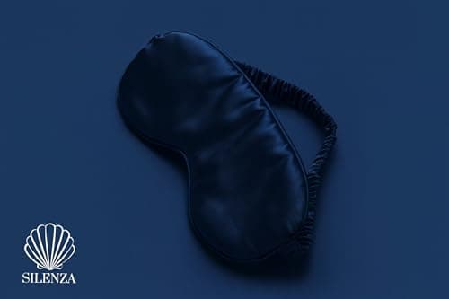 Silenza Luxury Bamboo Sleep Mask – Ultra-Soft Cooling Eye Mask for 100% Light Blocking, Adjustable Comfort Strap, Perfect for Travel & Better Sleep (Navy) — view 4