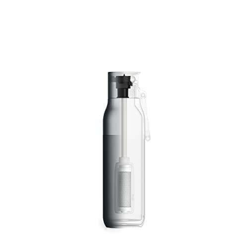 LARQ Bottle Filtered – Insulated Stainless Steel Water Bottle with Filter Straw, Removes Chlorine, PFAS Lead, BPA-Free Leak Proof Flip Top, 24h Cold for Travel Gym Office, 740ml, Granite White — view 2