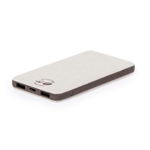Sawfish Personalised Power Bank Mayer 5000mAh Portable Power Bank – Coffee Fibre & Recycled Cotton, Dual USB Outputs, USB-C Input/Output — view 4