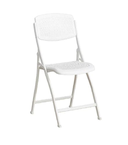 Folding Garden Chairs Plastic Folding Chair Indoor Outdoor Use Rattan Effect Foldable Chairs Seats for Alfresco Dining Patio Terrace Conservatory Balcony Decking Camping Caravan Lightweight (1, White)