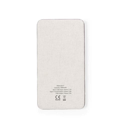 Sawfish Personalised Power Bank Mayer 5000mAh Portable Power Bank – Coffee Fibre & Recycled Cotton, Dual USB Outputs, USB-C Input/Output — view 6
