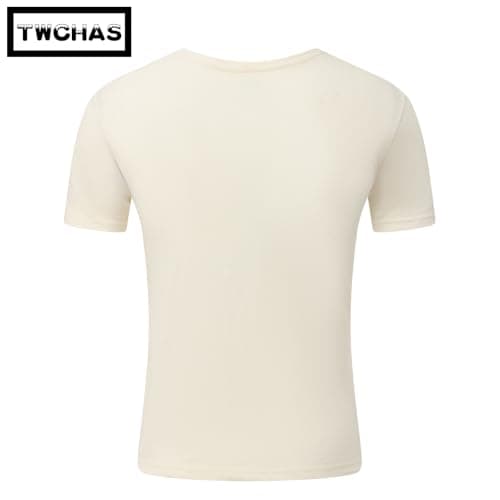 TWCHAS 100% Women Merino Wool Short Sleeve T-Shirt, Ultra Soft & Breathable Merino Wool Tee for Hiking Running Travel, Merino Wool Base Layer with Odor Resistant Natural Fiber — view 4