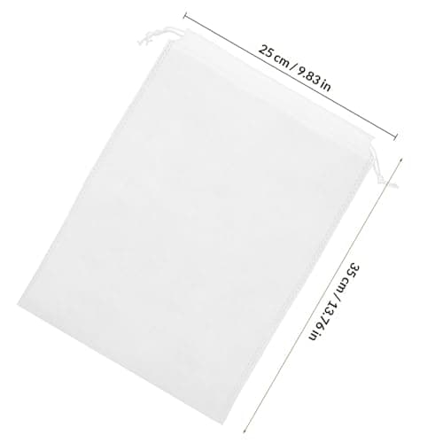 10pcs White Non Woven Shoe Storage Bags with Drawstring for Travel — view 2