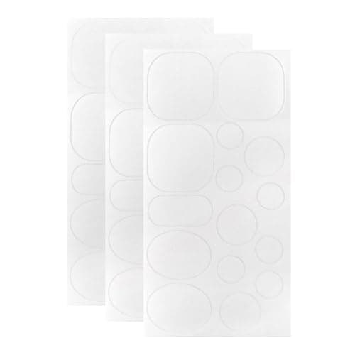 Cretty-Meet 3 Sheets Down Jacket Repair Patches, 45 Pieces Pre-Cut Nylon Fabric Patch Self-Adhesive Repair Patch for Puffer Jackets Tents Sleeping Bags Ski Pants (White)