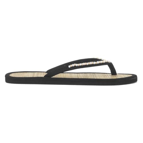 Shoe Zone - Womens Black Beaded Toe Post Slip On Sandal - Size 5 UK - Black — view 2